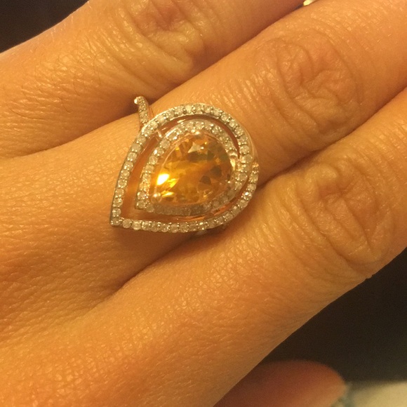 Rose Gold Rare Madeira Citrine Ring - Picture 7 of 8